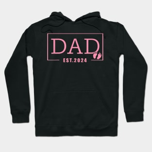 Men Dad Established Est 2024 Girl Newborn Daddy Father Hoodie